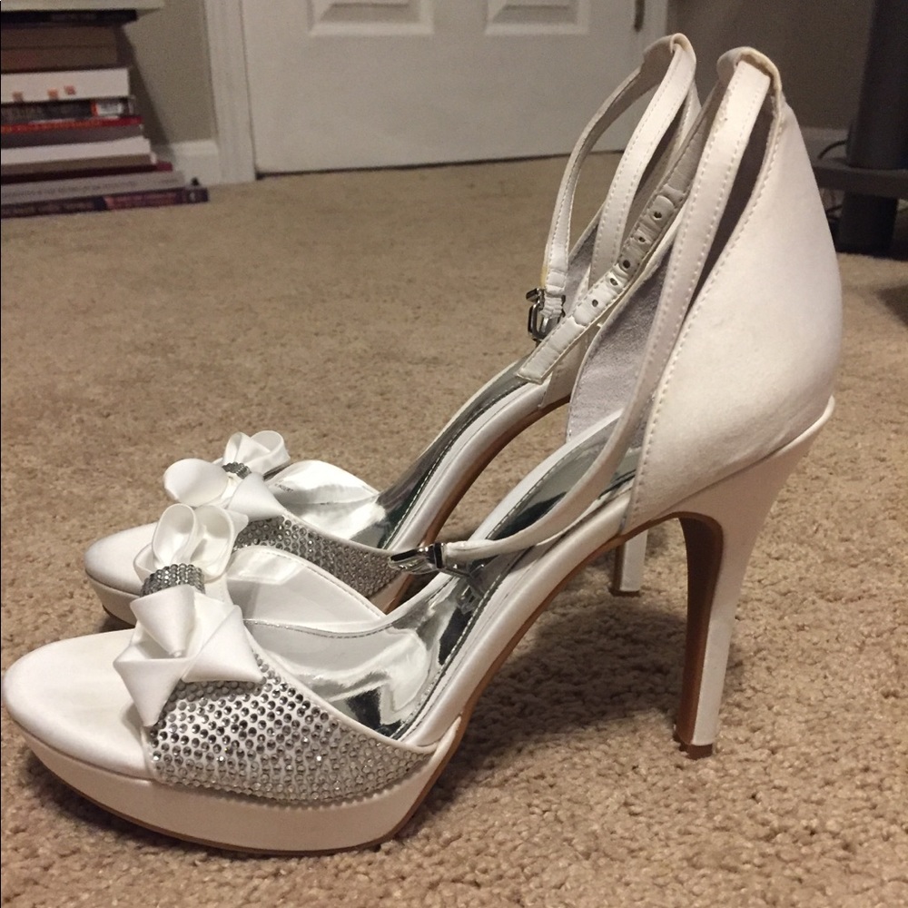White bling Gianni bini heels Dillard’s